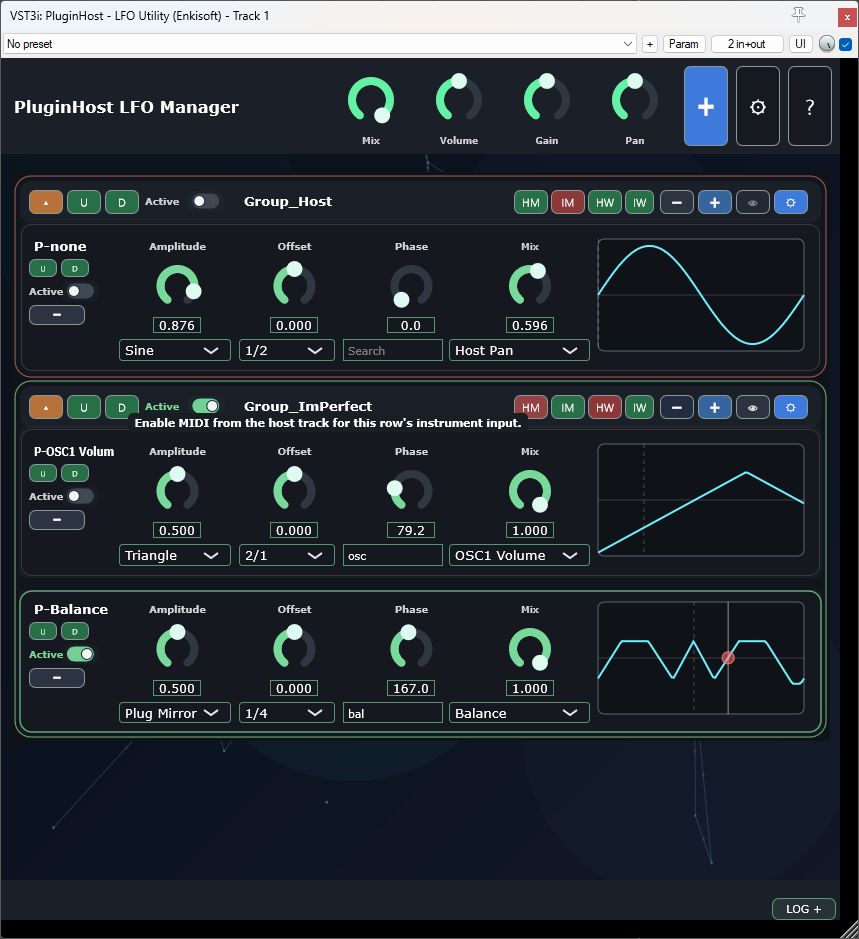 PluginHost LFO Manager plugin interface
